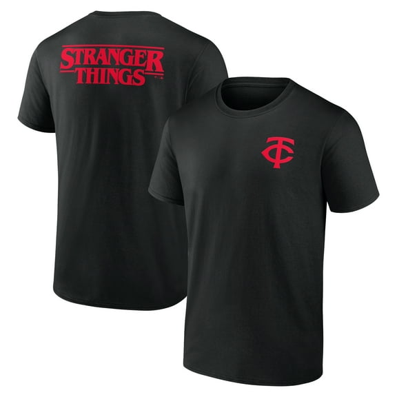 Men's Black Minnesota Twins Stranger Things Graphic T-Shirt