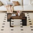 thumbnail image 4 of TesNus Modern Square Coffee Table with 4 Legs, Walnut Accent Table with Unique Design for Living Room or Bedroom, Durable and Easy to Clean Furniture Piece, 4 of 7