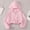 Pink, variant on Girls Lightweight Hooded Jacket for Spring and Summer, Solid Color Casual Outerwear