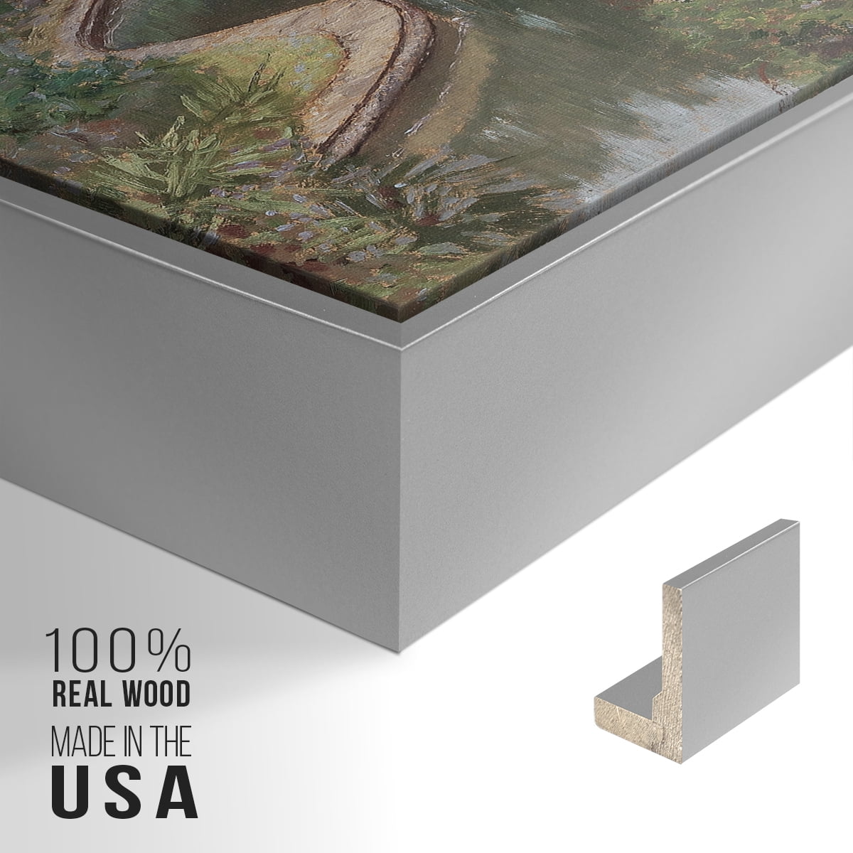 Vintage Landscape-CCCLXXII By Wexford Home Framed in Silver Wood Gallery Wrapped Canvas 27 in. x 41 in.