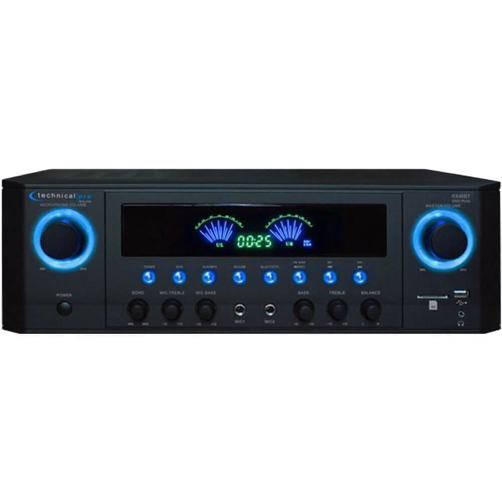 Technical Pro RX46BT Professional Bluetooth 5.2 Channel Receiver with USB/SD Card Inputs