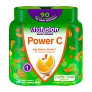 vitafusion Power C Gummy Immune Support* with vitamin C, Delicious Orange Flavor, 2x120ct Twin Pack (80 day supply), from Americas Number One Gummy Vitamin Brand