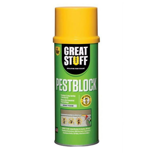 Great Stuff 1903491 Pestblock Gray Polyurethane Foam Insulating Sealant, 12 oz