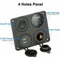thumbnail image 3 of Panel de enchufes de cargador 4 en 1, toma de corriente con enchufe de cargador USB doble de 12 V 4,2 A y voltímetro LED, azul, 3 of 5