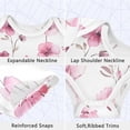 thumbnail image 3 of Watercolor Style Wild Flowers Spring Pure Cotton Bodysuit Short Sleeve Pajamas One-Piece Romper Unisex 9M, 3 of 6