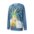 thumbnail image 5 of KOMOO Women Printed Sweatshirts Cartoon Rabbit Print O-Neck Long Sleeve Hoodies Loose Pullover Tops, 5 of 10