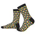 thumbnail image 2 of Disketp Mardi Gras Unisex Mid-Calf Socks Lightweight Breathable Ventilation Ankle Socks, 2 of 7
