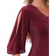 thumbnail image 5 of BLUSA V DE CUELLO EN FORMA DE INSPIRACIÓN CHIC PARA MUJERES, CON MANGAS RIZADAS DE 3/4, TOP ELEGANTE Y FLUIDO PARA FIESTAS Y CLUBES, TALLA XS, ROJO, 5 of 6