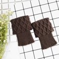 thumbnail image 5 of Crochet Boot Cuffs Knitted Ankle Soft Acrylic Crochet Boot Socks Women Leg Warmers for Gifts Warmer Leg Warmers Girls - Brown, 5 of 9