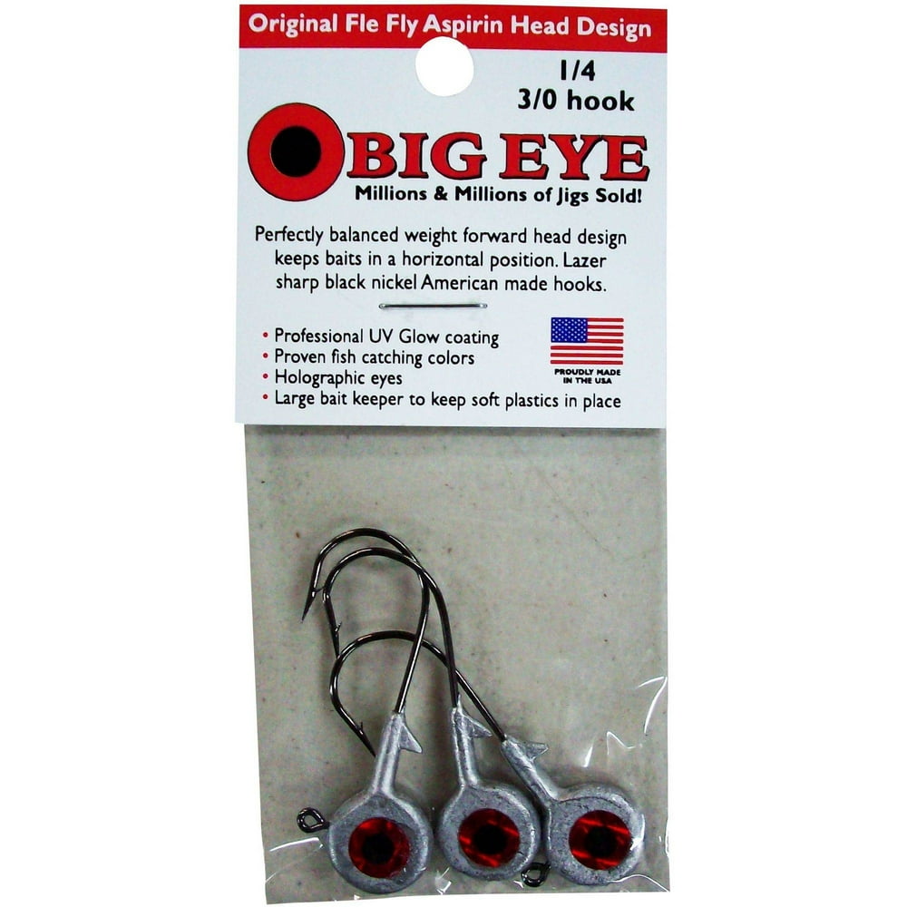 FleFly Big Eye Jig Head, 1/4 oz, Natural