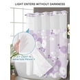 thumbnail image 6 of No Hook Shower Curtain with Snap-in Liner, Purple White Floral Waterproof Fabric Bathroom Curtains, Spring Botanical Leaves Farmhouse Bath Curtains & Mesh Top Window Narrow 36"x78", 6 of 9