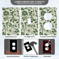 thumbnail image 3 of Yayeee Duplex Wall Plate 1-Gang 4.5"x2.7" Home Receptacle Light Switch Decorative Outlet Cover, Green Floral, 3 of 7