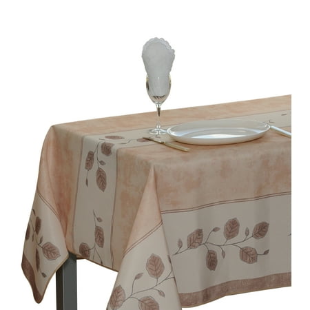 60 X 95 Inch Rectangular Tablecloth Beige Versailles Stain