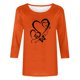 thumbnail image 4 of Heisall Women's Spring Autumn Tops 3/4 Sleeve Round Neck Casual Fashion Blouses Orange Festival Print Shirts, 4 of 4