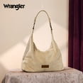 thumbnail image 3 of Wrangler Suede Hobo Purse for Women Embossed Soft Slouchy Shoulder Bag 2Pcs Set, Beige, 3 of 7