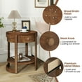 thumbnail image 5 of Kepooman End Tables,Side Tables,2-Tier Round End Table Mid Century Modern Nightstand with Drawer and Shelf, 5 of 5