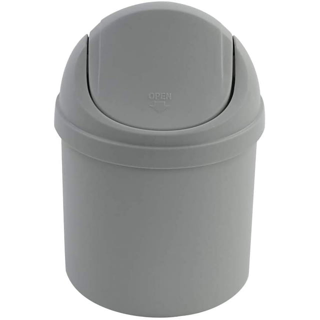 Mini bote de basura de plástico con tapa abatible, 0,7 galones (rosa) Ormromra WMZL-208-1