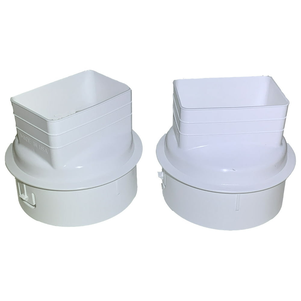 3x4x6 Universal Downspout to Drain Pipe Adapter, White
