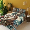 thumbnail image 2 of Ambesonne Gothic Art Fitted & Top Sheet Set with Shams, Mystic Forest Arcane, Orange and Dark Teal, 2 of 5