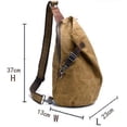 thumbnail image 3 of Mochila bandolera de lona encerada para hombre, mochila informal para el día a día, 3 of 4