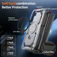thumbnail image 3 of Dteck Magnetic Case for Samsung Galaxy A25 5G,Shockproof TPU+PC Ring Holder Case Compatible with Mag Safe Military Drop Protection Kickstand Back Cover,Gray, 3 of 7
