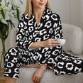 thumbnail image 6 of Uemuo Black Leopard Pattern Womens Pajama Sets,PJ Set for Women,Pajamas for Women Logo,Long Sleeve Pajama Set for Women,Soft Long Sleeve Top With Pants-X-Large, 6 of 9