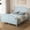 Blue, variant on Mintazer Full Size Farmhouse Platform Bed Frame with Arched Panel Headboard & Footboard, Cottage Panel Bed Frame with Spindle Posts & Slat Support for Bedroom Guest Room, Light Blue