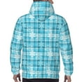 thumbnail image 7 of Picia blue plaid Snowflake Pattern Casual Men's Hoodie - Lightweight Hooded Sweatshirt with Kangaroo Pocket, Comfortable Pullover for Everyday, Travel-4X-Large, 7 of 7