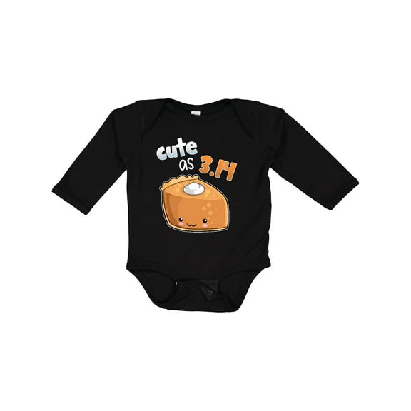 Inktastic Cute as 3.14 Pi Day Pumpkin Pie Pun Boys or Girls Long Sleeve Baby Bodysuit