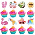 thumbnail image 1 of Paquete de 32 adornos para cupcakes de playa y verano de Rsstarxi, decoración para fiestas, 1 of 7