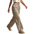 thumbnail image 7 of Mifsaly Lightweight Cargo Pants for Women with Pockets High Waisted Wide Leg Lounge Joggers Comfortable Loose Fit Work Office Everyday Bottoms Khaki,XL, 7 of 7