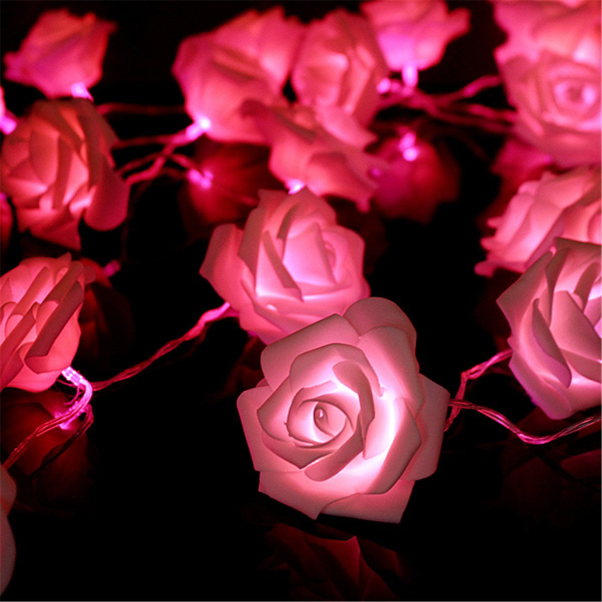Details about   Rose Flower Led Fairy String Lights Battery Powered Wedding Valentine Day Event 