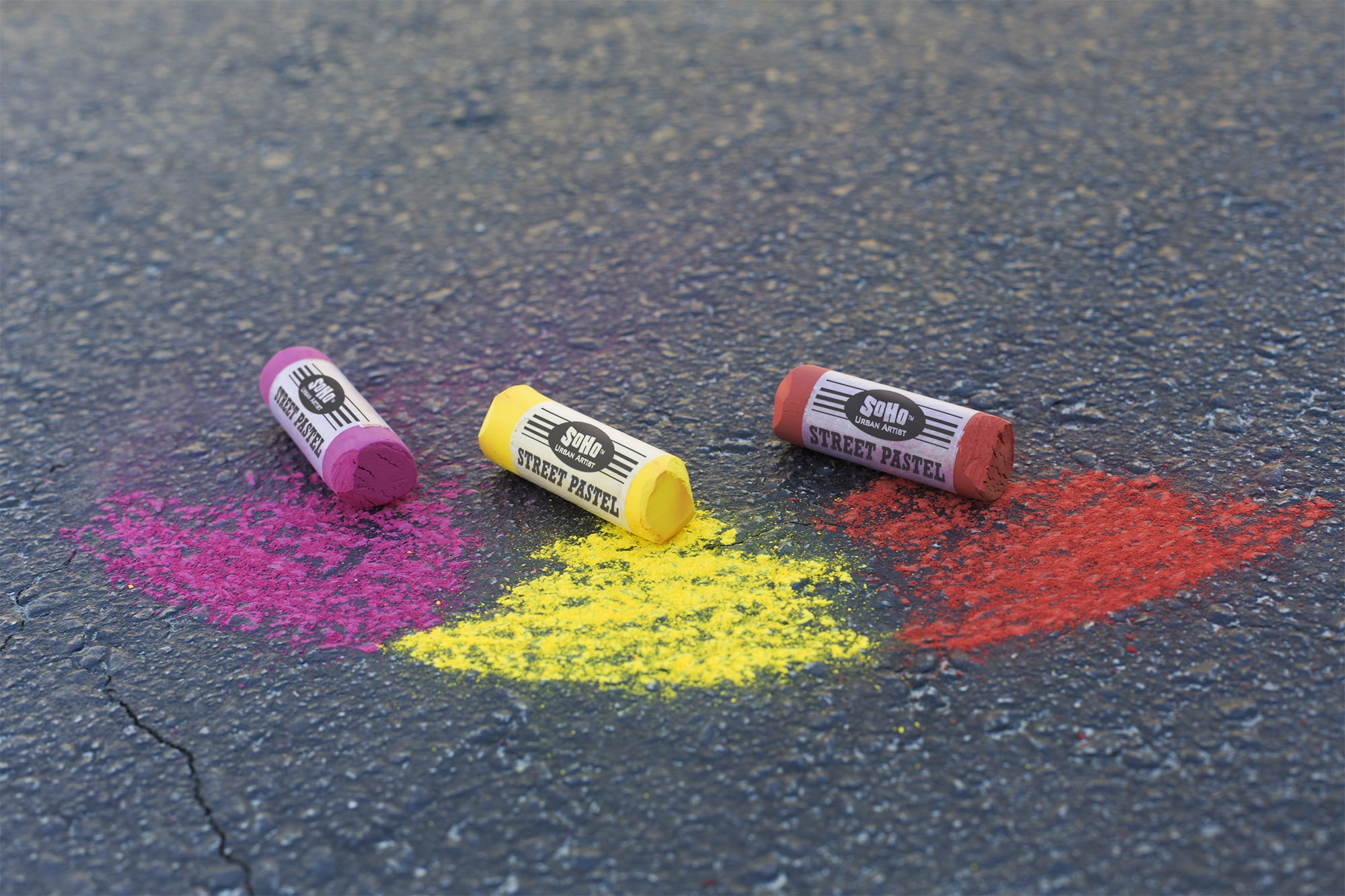 SoHo Urban Artist Professional Pastels - Jumbo Street Pastel Set of 20 Colors, 1" Diameter, 2.7" Length, Non-Toxic, Brilliant Pigments, Ideal for Pavement, Less Crumbling than Sidewalk Chalk