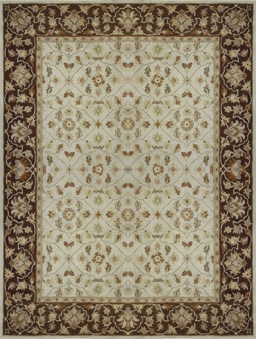 Traditional Elmwood Collection Area Rug In Ivory Brown And Oval Traditional Elmwood Collection Area Rug In Ivory Brown And Oval Rectangle Round Runner Shape Com