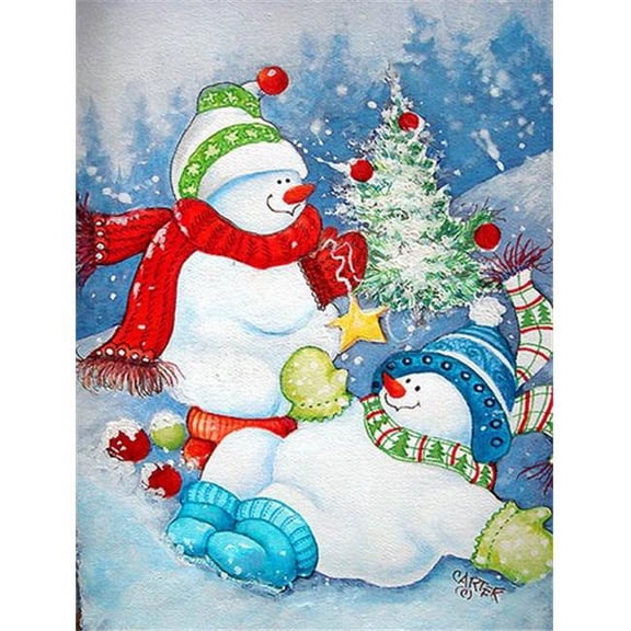 The Teens Celebrate Snowman Flag Garden Size