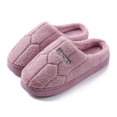 thumbnail image 4 of Slippers for Women,Couple Winter Indoor Home Plus Velvet Warm Thick Bottom Non Cotton Slippers,Womens Slippers,Purple,7.5, 4 of 4
