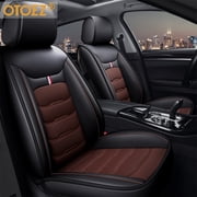 OTOEZ Car Seat Covers Full Set Leather Front and Rear Bench Backrest Seat Cover Set Universal Fit for Auto Sedan SUV Truck