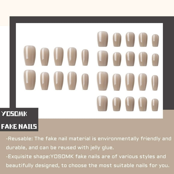 Press on Nails Gel x Nail Kit Stiwee Stylish Nude Medium Press-On False Nails with Trendy Designs - Instant Glam for Women, Parties, and Special Occasions