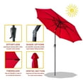 thumbnail image 3 of FLAME&SHADE 10 ft Outdoor Market Patio Table Umbrella with Fiberglass Rib Tips and Tilt, Red, 3 of 7