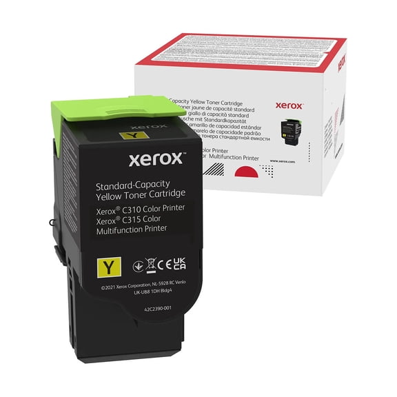 Genuine Xerox Yellow Standard Capacity Toner Cartridge, Xerox C310 Color Printer, (Use & Return)
