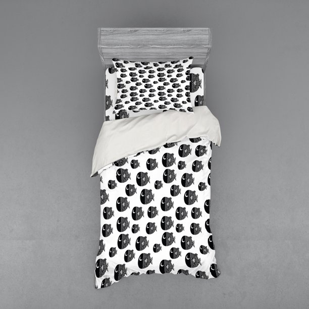 Fish Duvet Cover Set Ornamental Fishes Marine Scandinavian Childish Baby Playroom Kids Caricature Bedding Set With Shams And Fitted Sheet 3 Sizes By Ambesonne Walmart Com Walmart Com