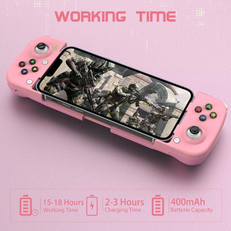 Phone Controller for Android Support Phone Case, Mobile Gaming Controller with Ergonomic Design - Wireless Gamepad for Cloud Gaming & PS Remote Play
