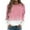 Pink, variant on Women's Christmas Printed Round Neck Sweatshirt, Long Sleeve Casual Pullover Top, Raglan Sleeve Holiday Graphic Fall Winter Clothes,Red,S