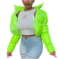 thumbnail image 2 of Abrigo corto de invierno para mujer, abrigo cálido con cuello levantado, chaqueta con capucha, prendas de vestir de invierno delgadas Fridja  po3077, 2 of 6