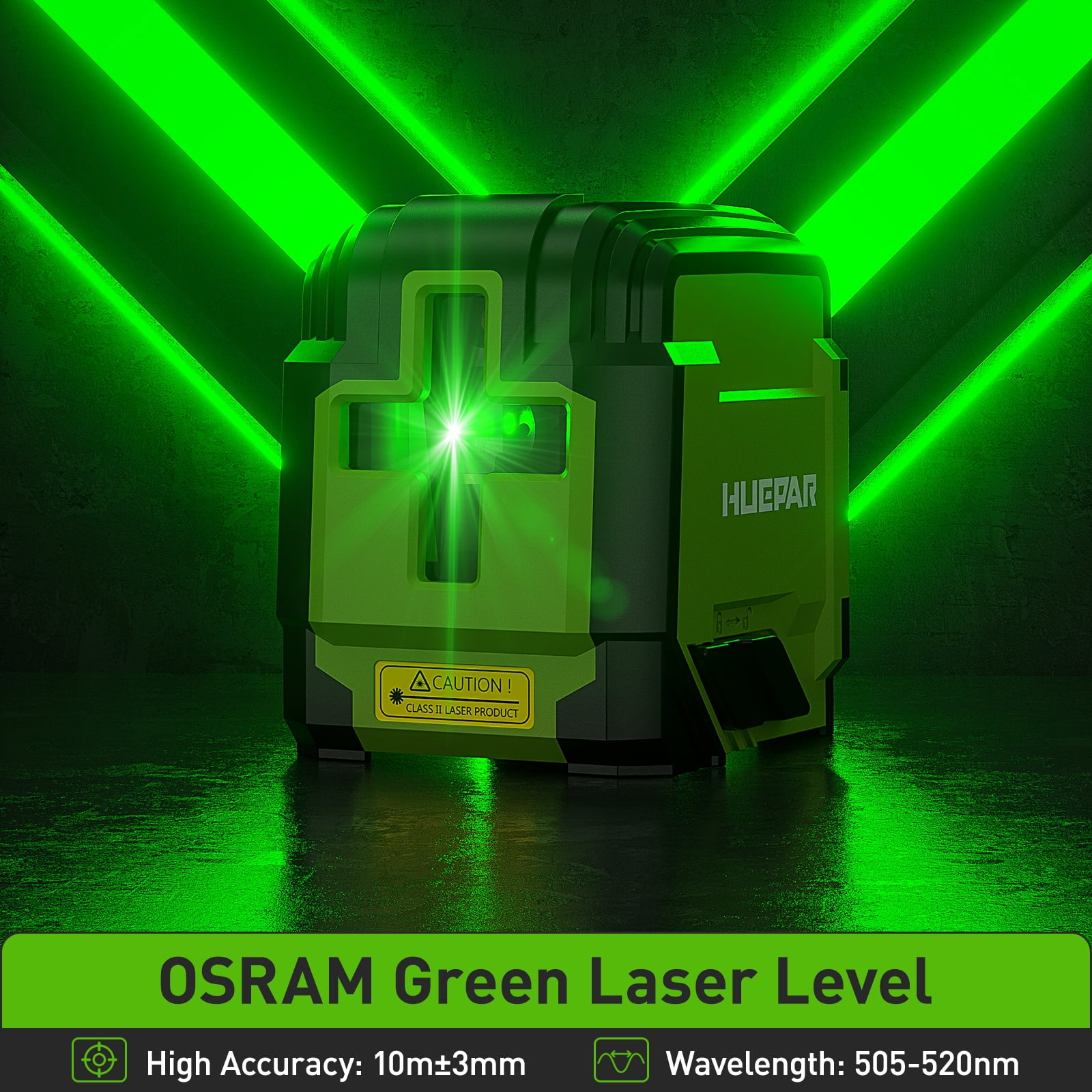 Self-leveling Laser Level, Green Cross Line Laser Level Tools for Home DIY Picture Hanging with 360° Magnetic Bracket and Carrying Bag