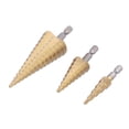 thumbnail image 4 of Step Drill Bit, Cone Bits HSS Ti Coating Multiple Hole Hex Shank  For Plastic For Metal For Wood ANGGREK Forma de pagoda, 4 of 8