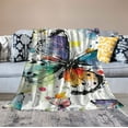 thumbnail image 2 of ONETECH  Butterfly Throw Blanket Smooth Lightweight Soft Print Blanket for Travelling Camping Gift Kid Adult, 2 of 6