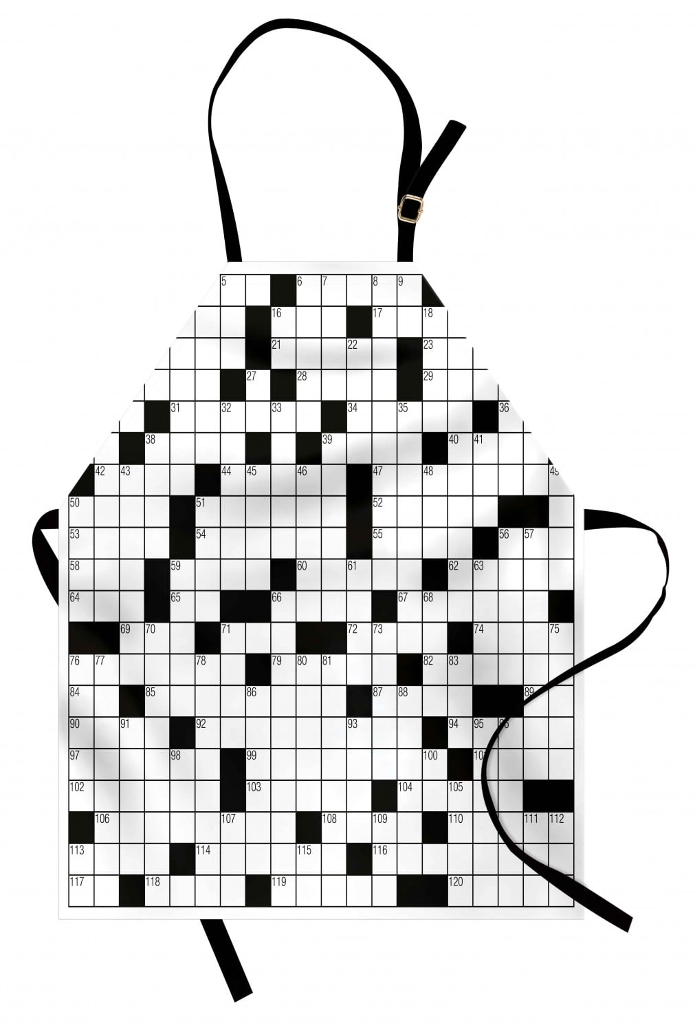 Word Search Puzzle Apron Classical Crossword Puzzle with Black and White Boxes and Numbers