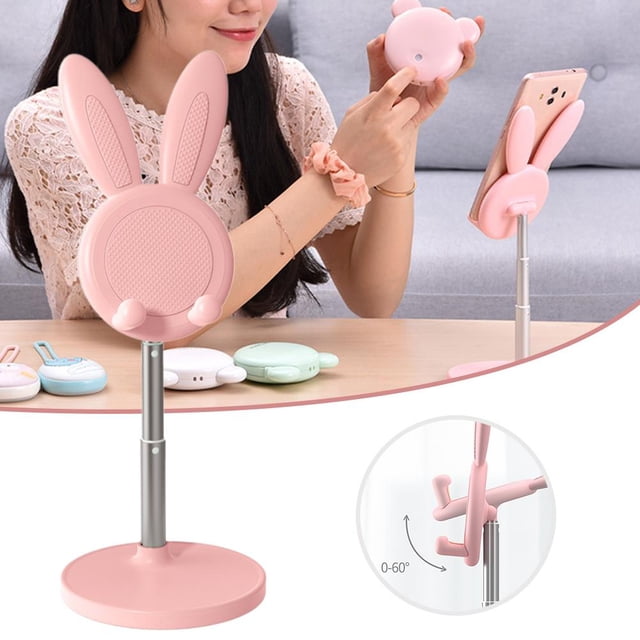 Soporte para teléfono móvil de escritorio,Soporte para teléfono móvil de escritorio Soporte para teléfono celular Soporte para teléfono con orejas de conejo Diseño aerodinámico