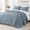Adriatic Blue-Full/Queen, variant on Ton Quilt Set Size Denim Blue Pre-washed Bedspreads Coverlet In Geometric Pattern Cozy Lightweight Stdecorative Bedding Cover Wit